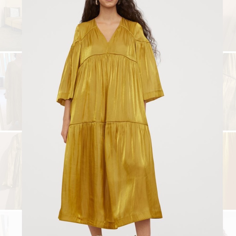 Gold wide cut kaftan dress NEW WITH TAGS